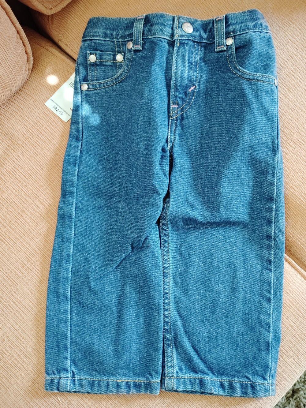 Levi's Baby Girls Blue Straight-Leg Denim Jeans